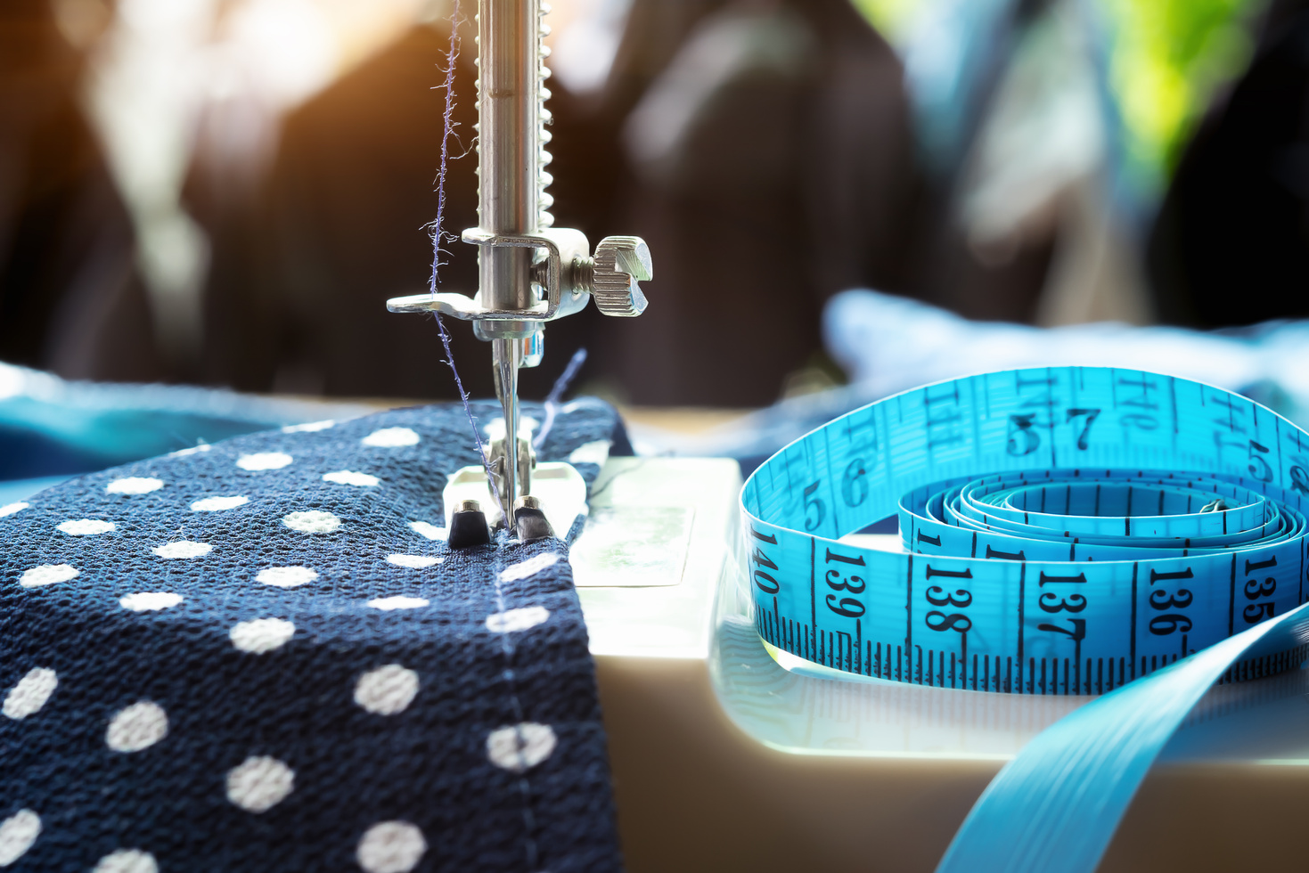 Fabric Sewed on a Sewing Machine
